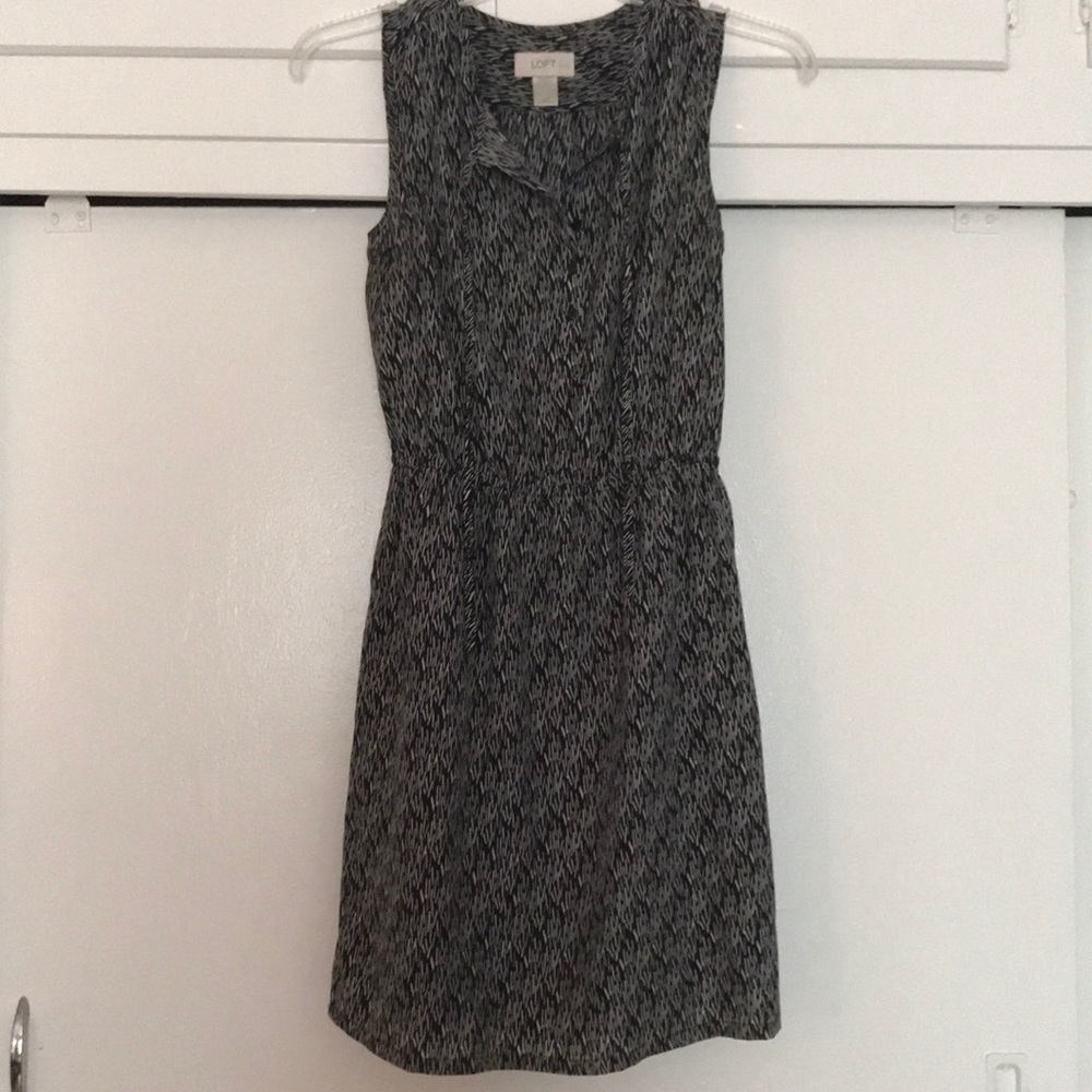 Loft work black and white dress.